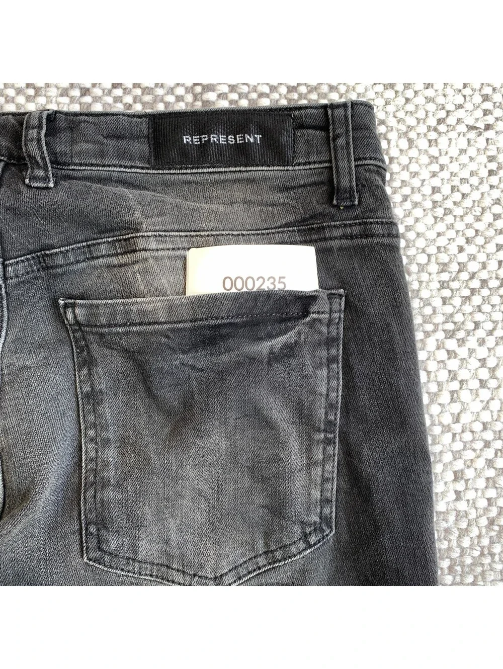 Represent Men's Essential Rust Slim Jeans Size 30 Black
